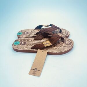 Quicksilver Dune Brown Tan Dune Open Toe Flip-Flops Slippers Men's Size 8